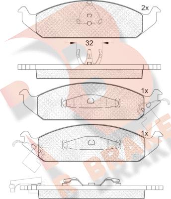 R Brake RB1339 - Тормозные колодки, дисковые, комплект autospares.lv