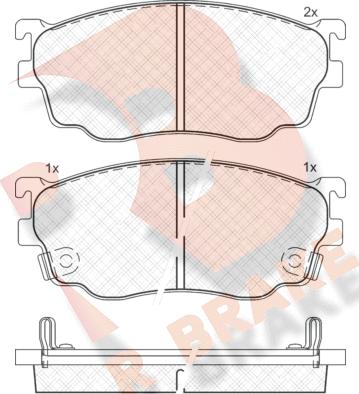 R Brake RB1334 - Тормозные колодки, дисковые, комплект autospares.lv