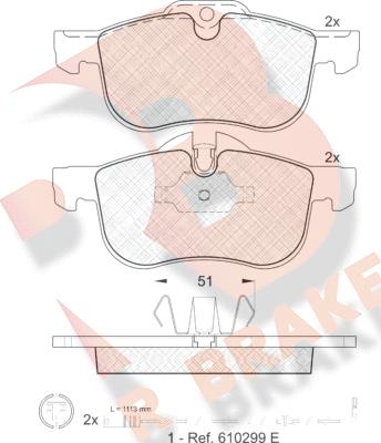 R Brake RB1335-203 - Тормозные колодки, дисковые, комплект autospares.lv