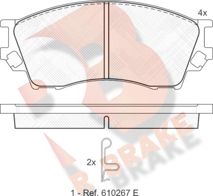 R Brake RB1337 - Тормозные колодки, дисковые, комплект autospares.lv