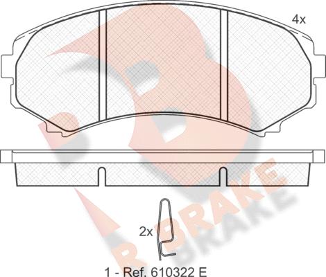 R Brake RB1374 - Тормозные колодки, дисковые, комплект autospares.lv