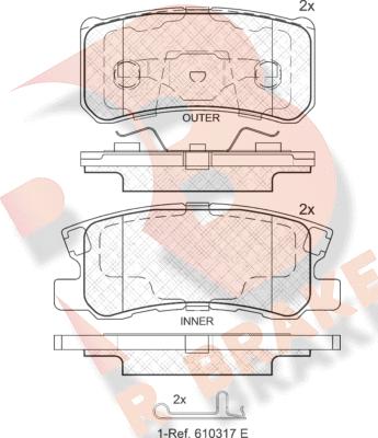 R Brake RB1375-202 - Тормозные колодки, дисковые, комплект autospares.lv