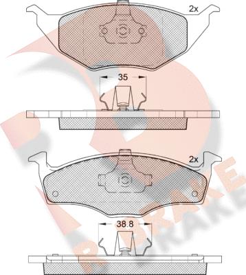 R Brake RB1373-400 - Тормозные колодки, дисковые, комплект autospares.lv