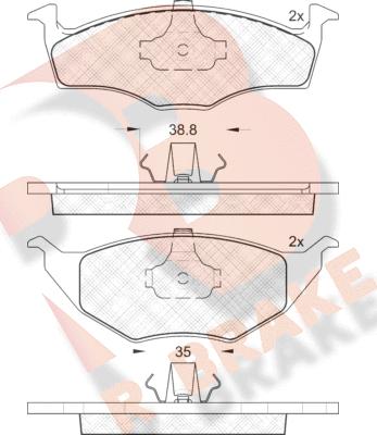 R Brake RB1373 - Тормозные колодки, дисковые, комплект autospares.lv