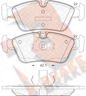 R Brake RB1295 - Тормозные колодки, дисковые, комплект autospares.lv