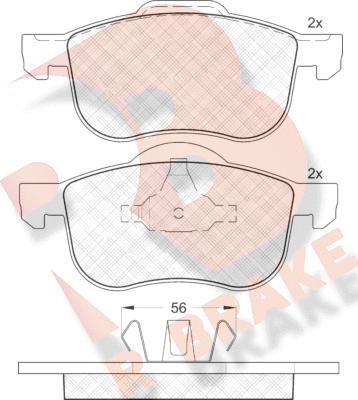 R Brake RB1297 - Тормозные колодки, дисковые, комплект autospares.lv