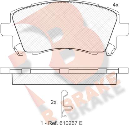 R Brake RB1247 - Тормозные колодки, дисковые, комплект autospares.lv