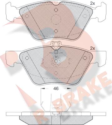 R Brake RB1259 - Тормозные колодки, дисковые, комплект autospares.lv