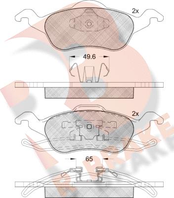 R Brake RB1264 - Тормозные колодки, дисковые, комплект autospares.lv