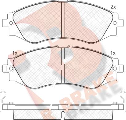 R Brake RB1260 - Тормозные колодки, дисковые, комплект autospares.lv