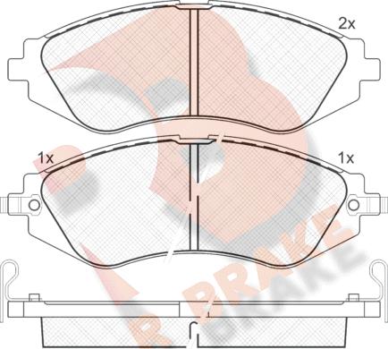 R Brake RB1263 - Тормозные колодки, дисковые, комплект autospares.lv