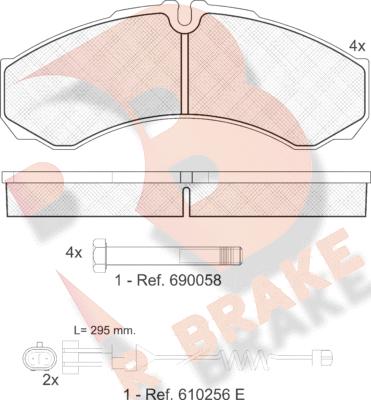 R Brake RB1208-117 - Тормозные колодки, дисковые, комплект autospares.lv