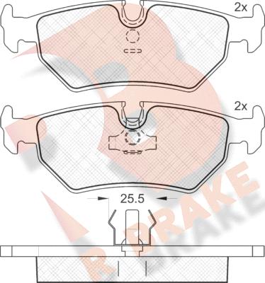 R Brake RB1214 - Тормозные колодки, дисковые, комплект autospares.lv