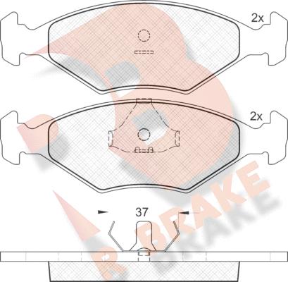 R Brake RB1215 - Тормозные колодки, дисковые, комплект autospares.lv