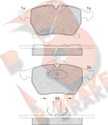 R Brake RB1218 - Тормозные колодки, дисковые, комплект autospares.lv