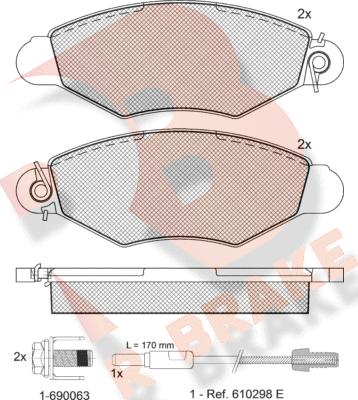 R Brake RB1217-203 - Тормозные колодки, дисковые, комплект autospares.lv