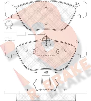 R Brake RB1283 - Тормозные колодки, дисковые, комплект autospares.lv