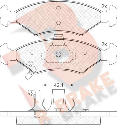 R Brake RB1231 - Тормозные колодки, дисковые, комплект autospares.lv