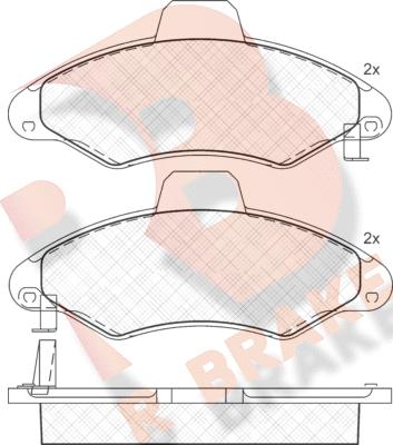 R Brake RB1229 - Тормозные колодки, дисковые, комплект autospares.lv