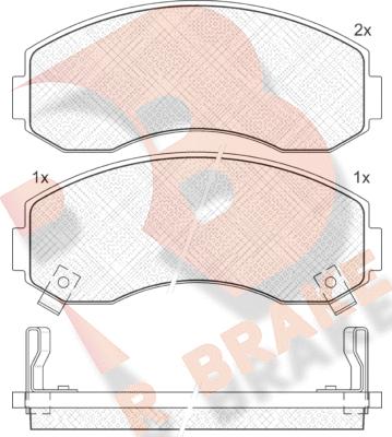 R Brake RB1224 - Тормозные колодки, дисковые, комплект autospares.lv