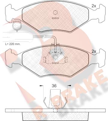 R Brake RB1226 - Тормозные колодки, дисковые, комплект autospares.lv