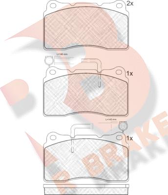 R Brake RB1279 - Тормозные колодки, дисковые, комплект autospares.lv