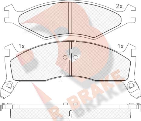 R Brake RB1270 - Тормозные колодки, дисковые, комплект autospares.lv