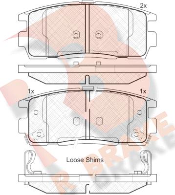 R Brake RB1799 - Тормозные колодки, дисковые, комплект autospares.lv