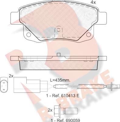 R Brake RB1794 - Тормозные колодки, дисковые, комплект autospares.lv