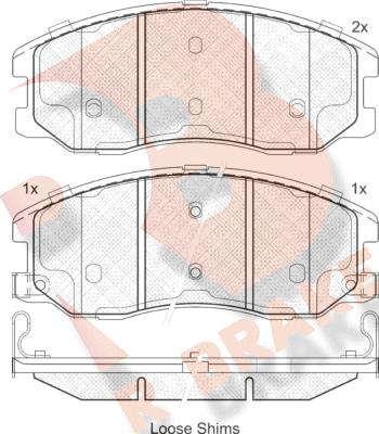 R Brake RB1798 - Тормозные колодки, дисковые, комплект autospares.lv