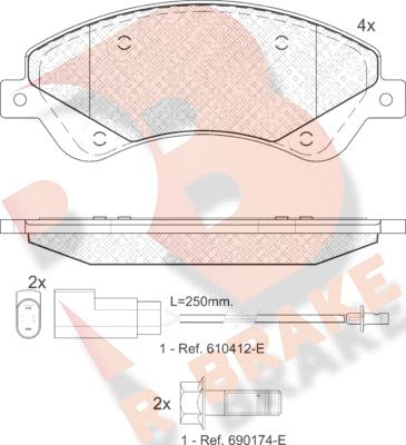 R Brake RB1792 - Тормозные колодки, дисковые, комплект autospares.lv