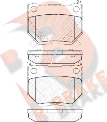 R Brake RB1749-200 - Тормозные колодки, дисковые, комплект autospares.lv