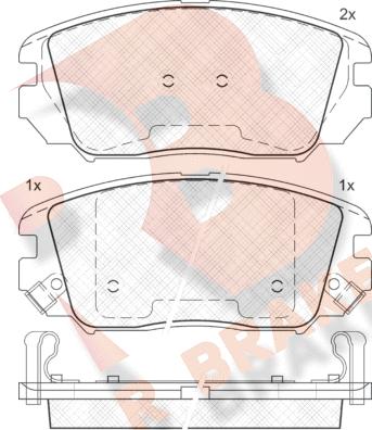 R Brake RB1745 - Тормозные колодки, дисковые, комплект autospares.lv