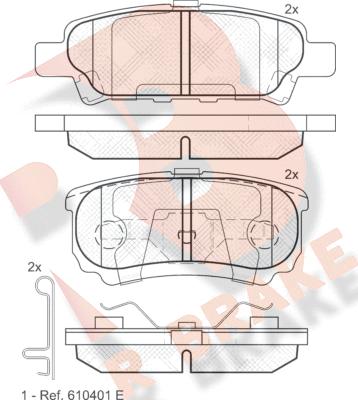 R Brake RB1746 - Тормозные колодки, дисковые, комплект autospares.lv