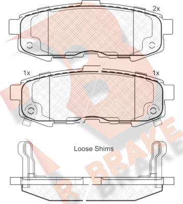 R Brake RB1742 - Тормозные колодки, дисковые, комплект autospares.lv