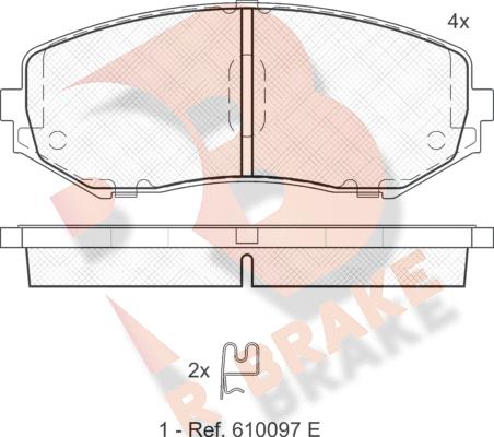 R Brake RB1747 - Тормозные колодки, дисковые, комплект autospares.lv