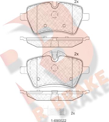 R Brake RB1756 - Тормозные колодки, дисковые, комплект autospares.lv