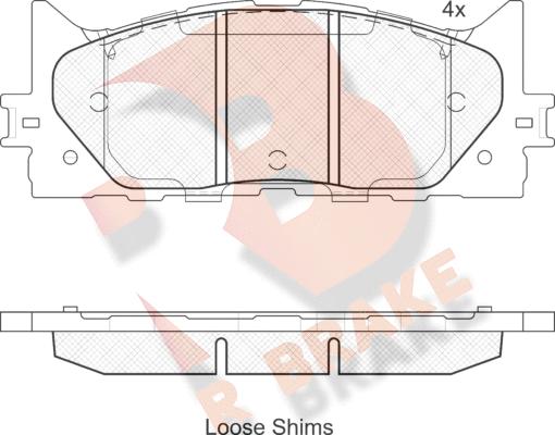 R Brake RB1764 - Тормозные колодки, дисковые, комплект autospares.lv