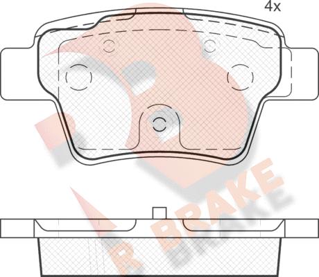 R Brake RB1765 - Тормозные колодки, дисковые, комплект autospares.lv