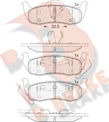 R Brake RB1766 - Тормозные колодки, дисковые, комплект autospares.lv