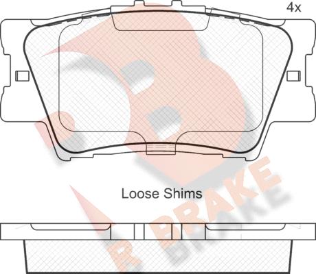 R Brake RB1761 - Тормозные колодки, дисковые, комплект autospares.lv