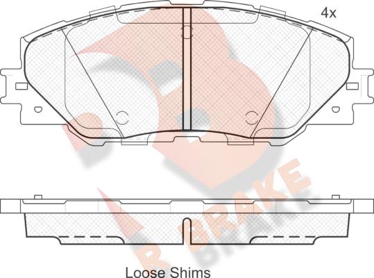 R Brake RB1762 - Тормозные колодки, дисковые, комплект autospares.lv