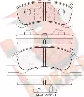 R Brake RB1701 - Тормозные колодки, дисковые, комплект autospares.lv