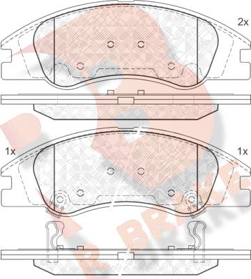 R Brake RB1708 - Тормозные колодки, дисковые, комплект autospares.lv