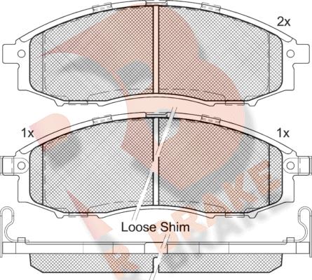 R Brake RB1703 - Тормозные колодки, дисковые, комплект autospares.lv