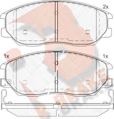 R Brake RB1714 - Тормозные колодки, дисковые, комплект autospares.lv