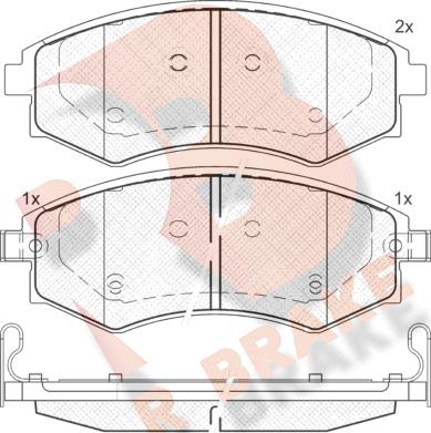 R Brake RB1716 - Тормозные колодки, дисковые, комплект autospares.lv