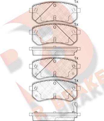 R Brake RB1710 - Тормозные колодки, дисковые, комплект autospares.lv