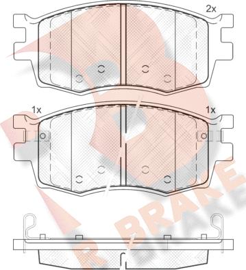 R Brake RB1711 - Тормозные колодки, дисковые, комплект autospares.lv