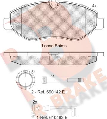 R Brake RB1786-203 - Тормозные колодки, дисковые, комплект autospares.lv